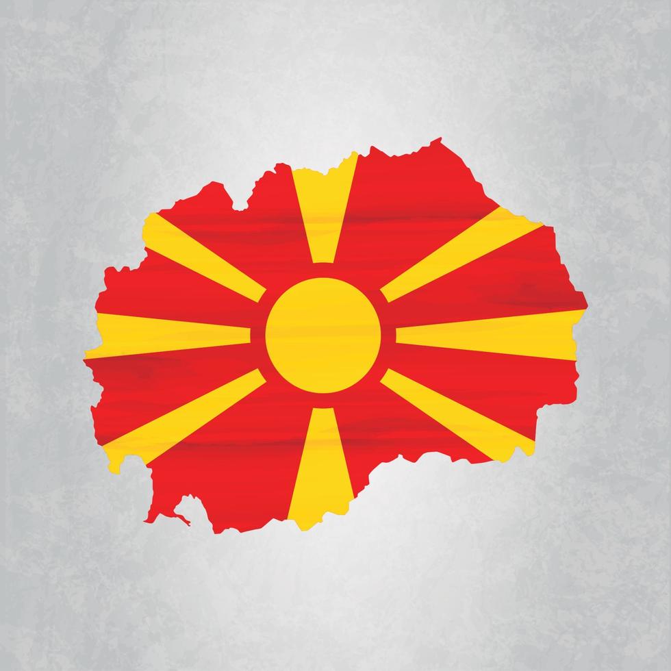 mapa de macedonia con bandera vector