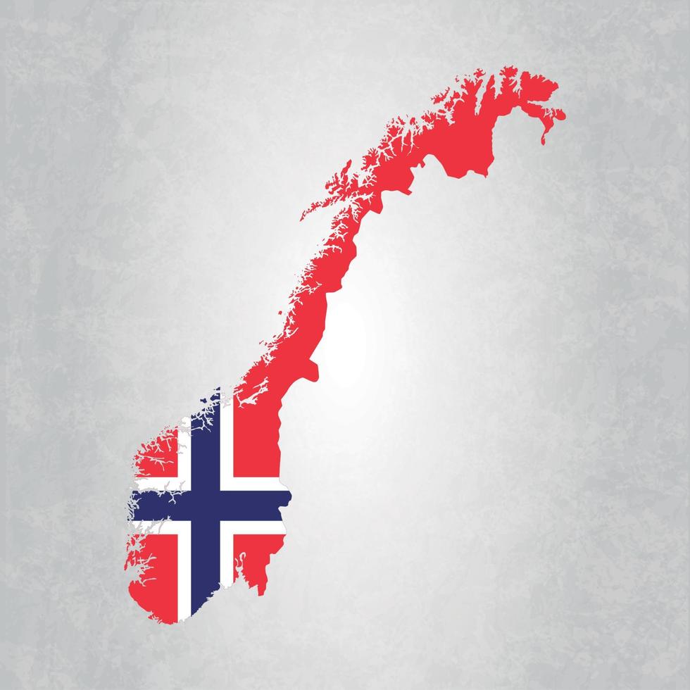 mapa de noruega con bandera vector