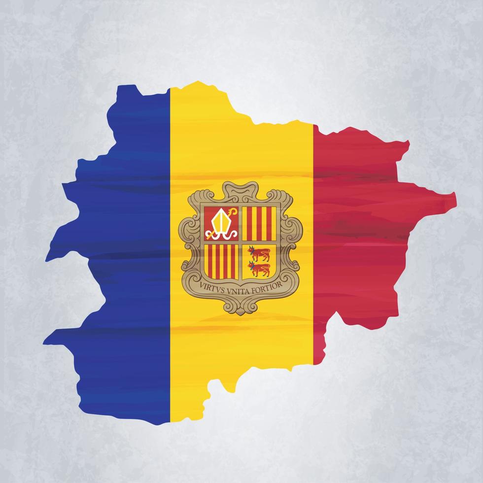 Andorra map with flag vector