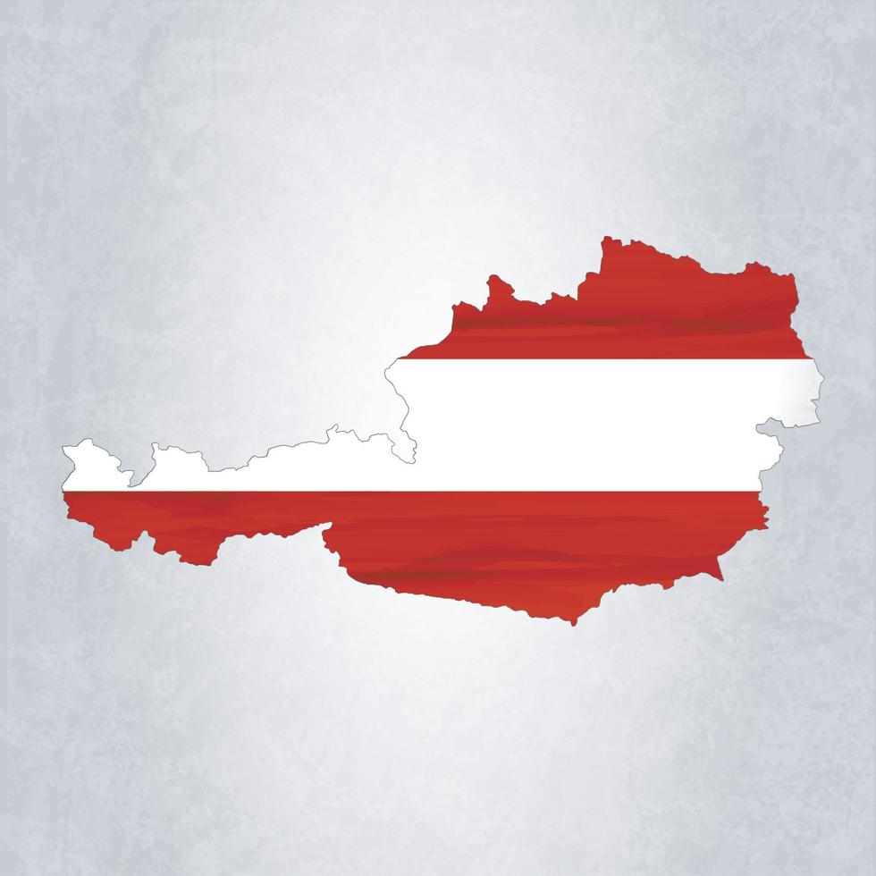 mapa de austria con bandera vector