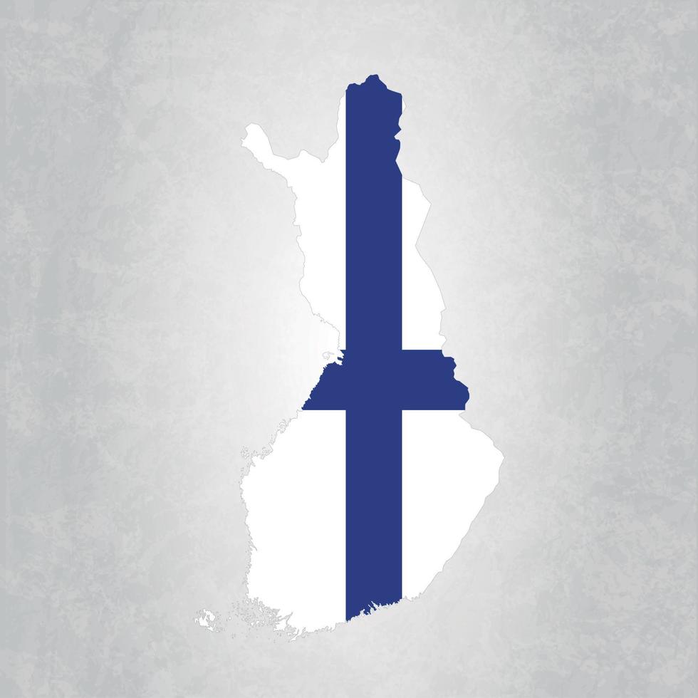 mapa de finlandia con bandera vector