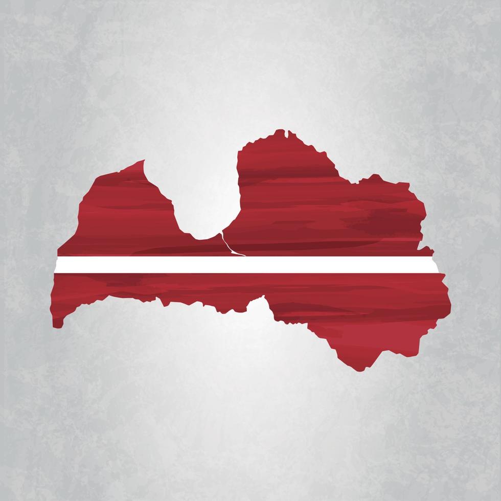 Latvia map with flag vector