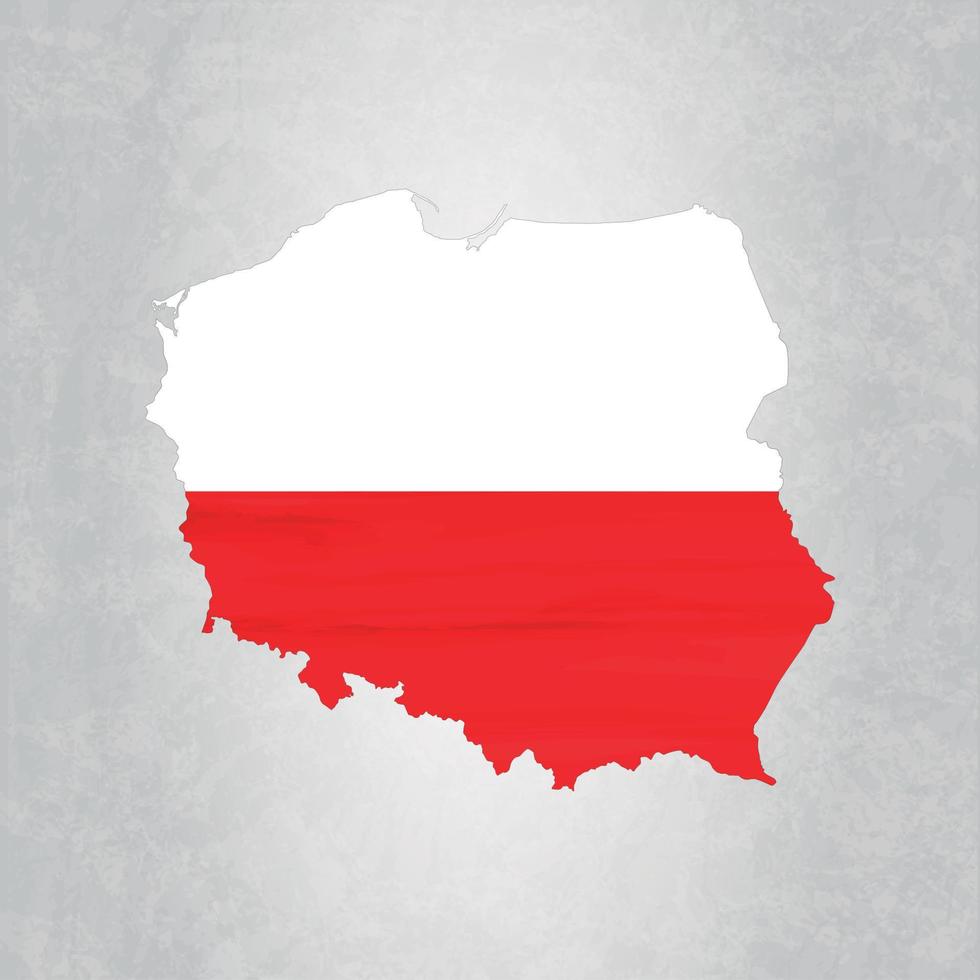 mapa de polonia con bandera vector