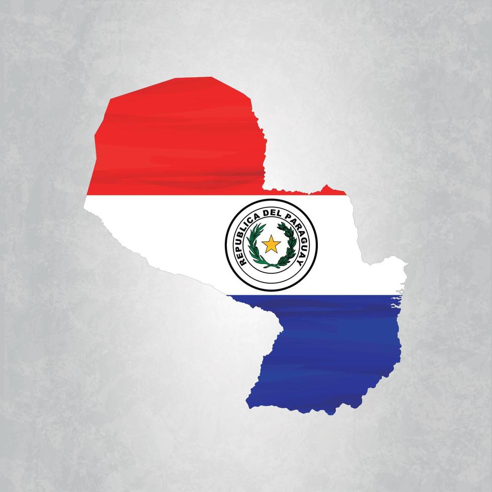 Paraguay map with flag vector