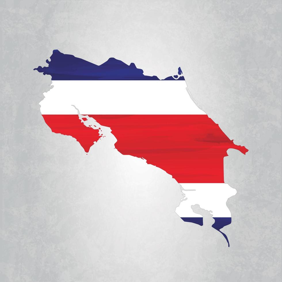 Costa Rica map with flag vector