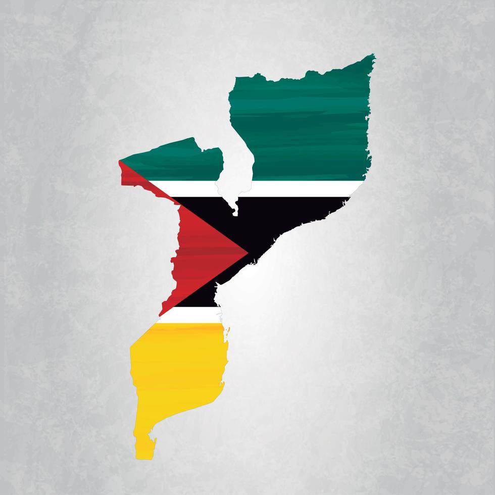Mozambique map with flag vector
