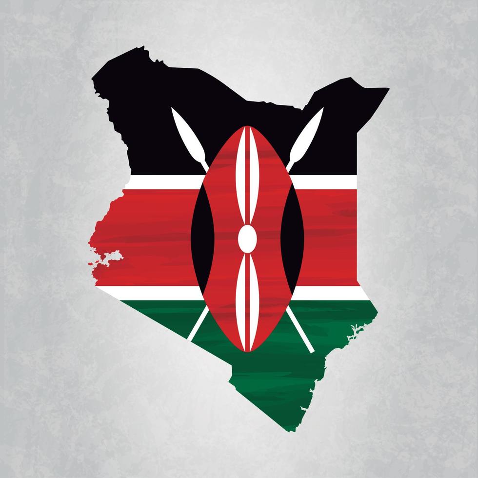 Kenya map with flag vector