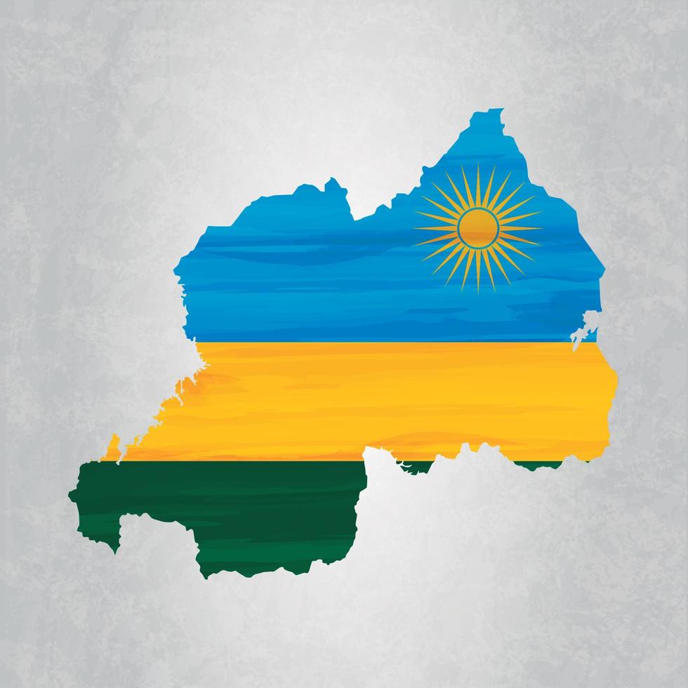 Rwanda map with flag vector