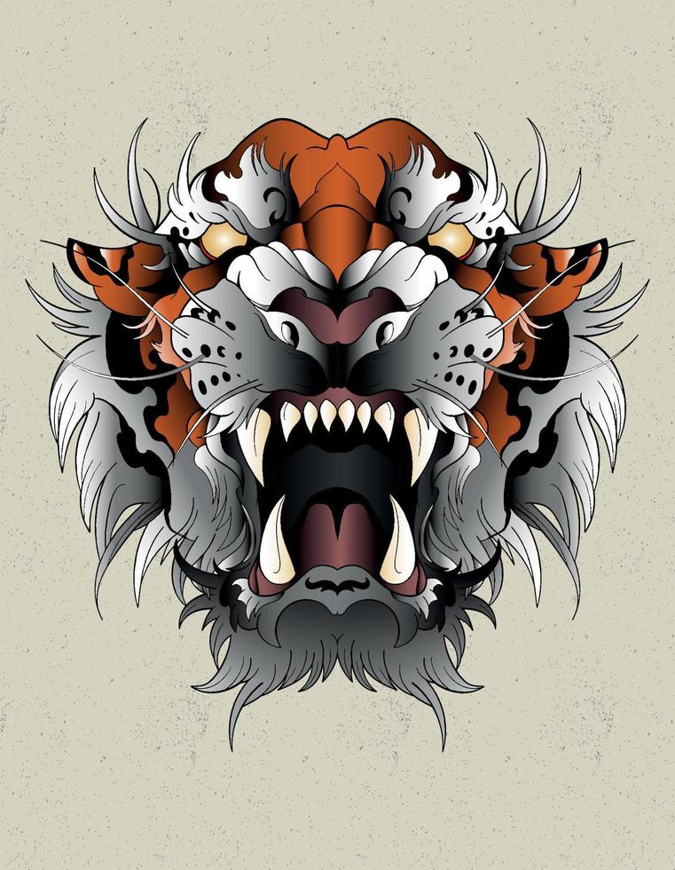 tigre neo tradicional vector