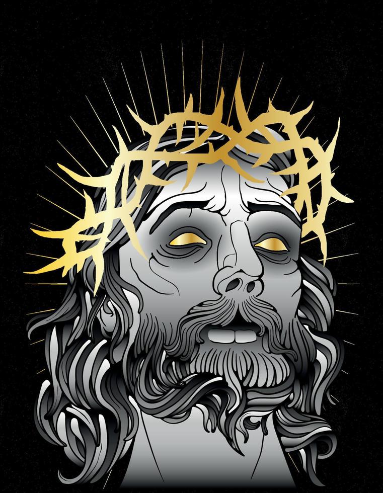 jesucristo católico tatuaje vector