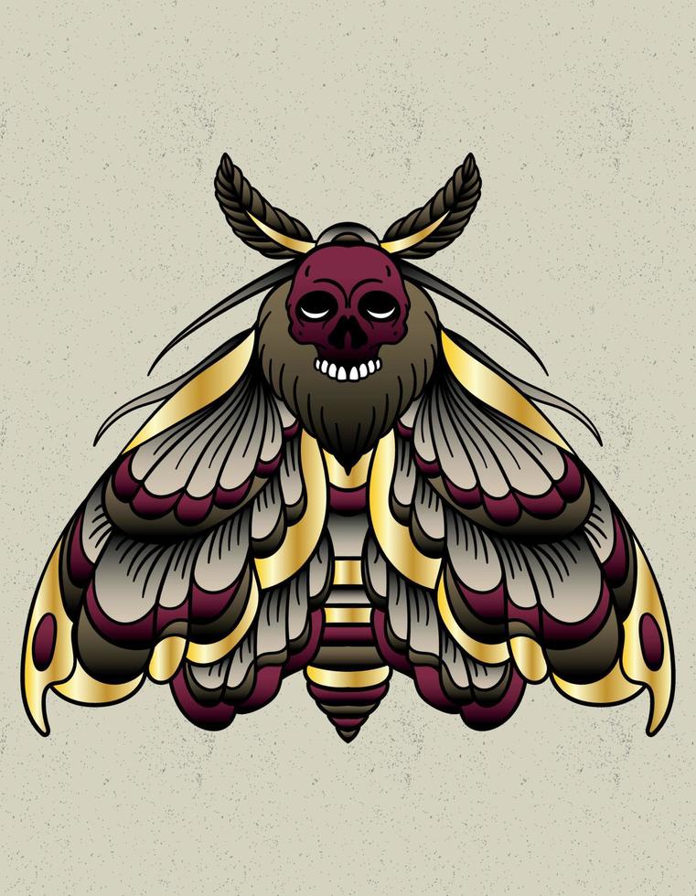 moth gothic gold vector