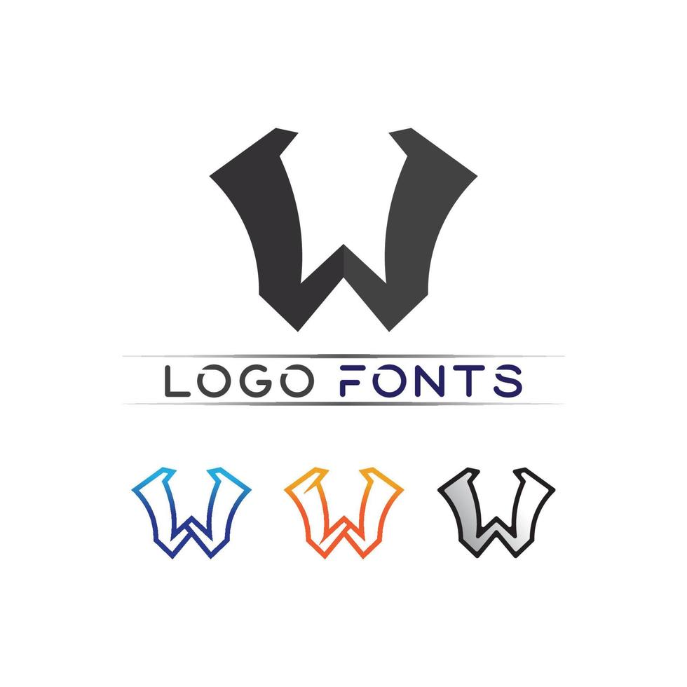 W Letter Logo Template and font logo design vector