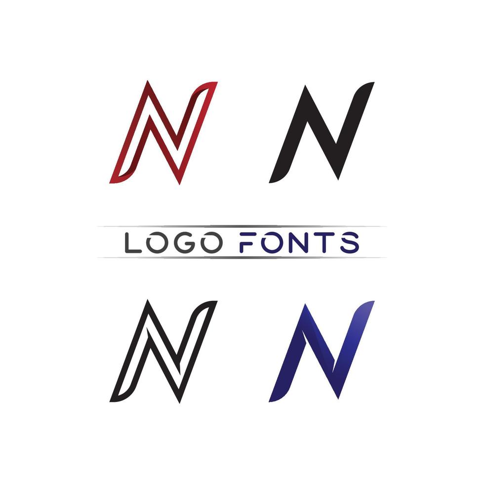 N logo font company logo business and letter initial N design vector and letter for logo
