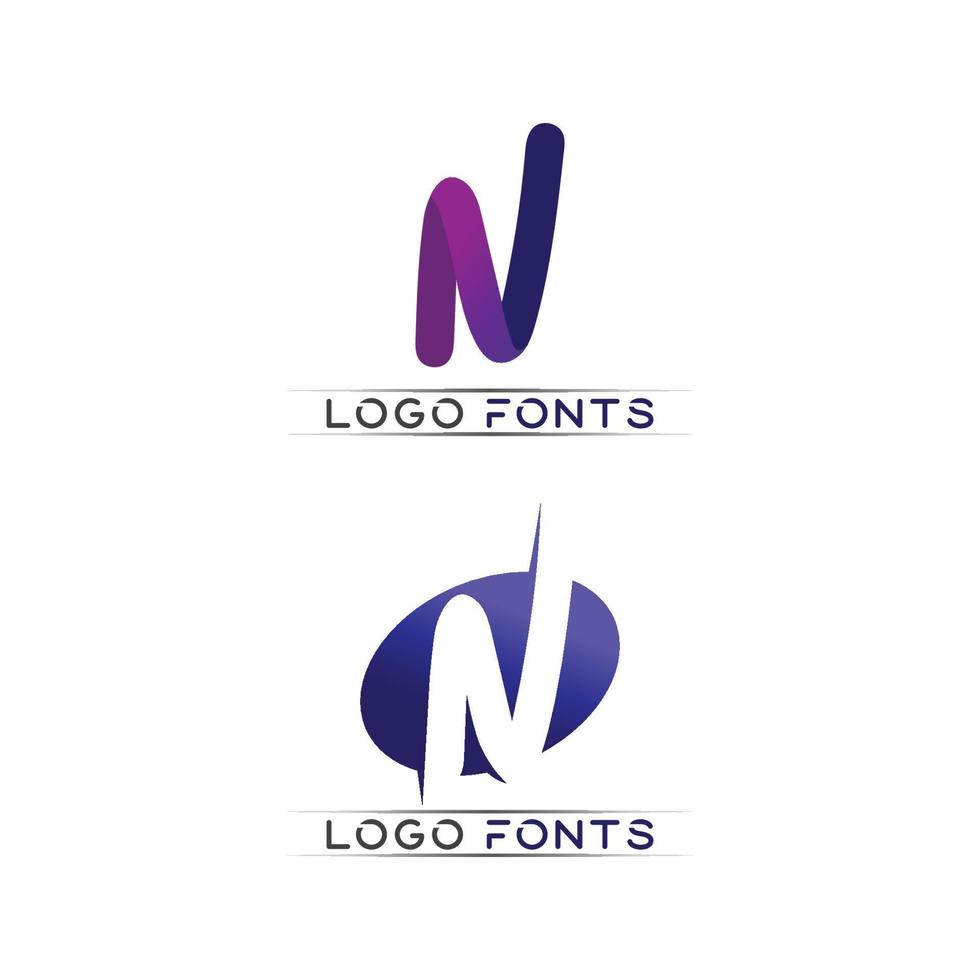 N logo font company logo business and letter initial N design vector and letter for logo