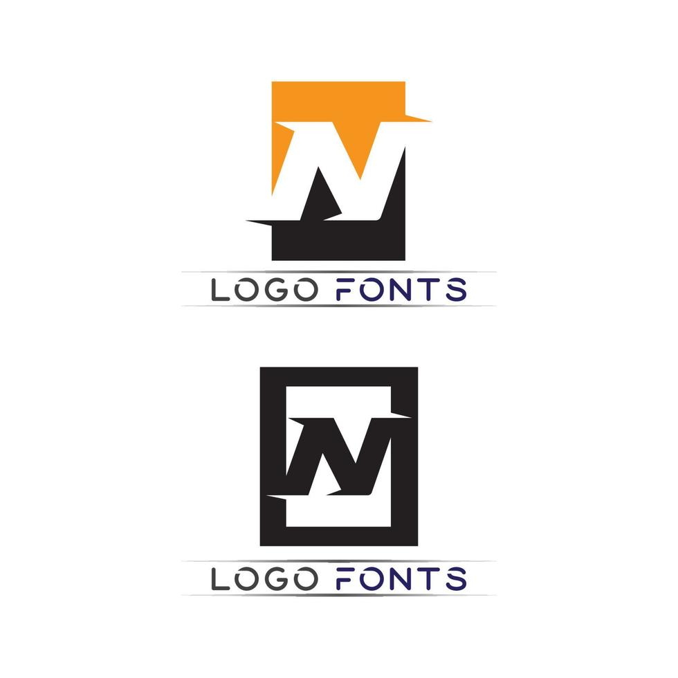 N logo font company logo business and letter initial N design vector and letter for logo