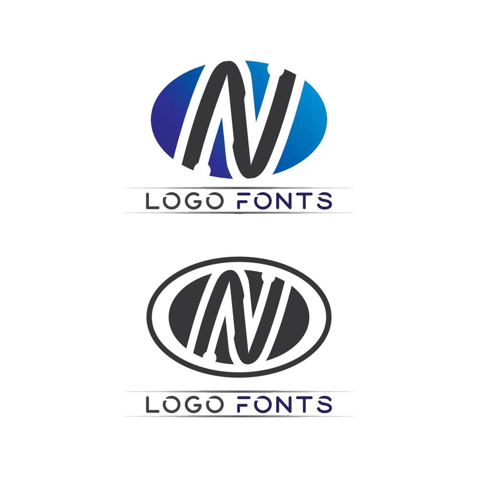 N logo font company logo business and letter initial N design vector and letter for logo