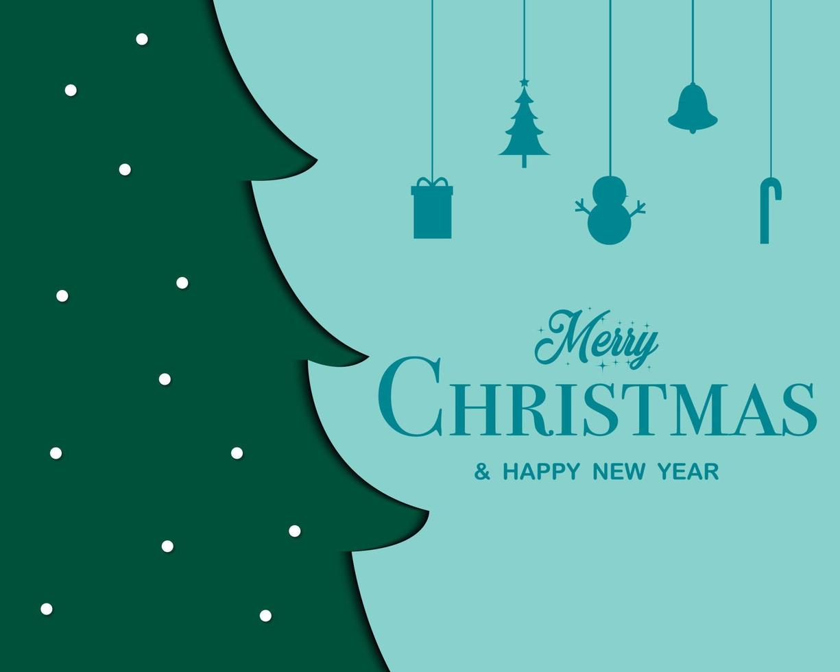 Merry Christmas Happy New Year With Christmas Stuff Vector