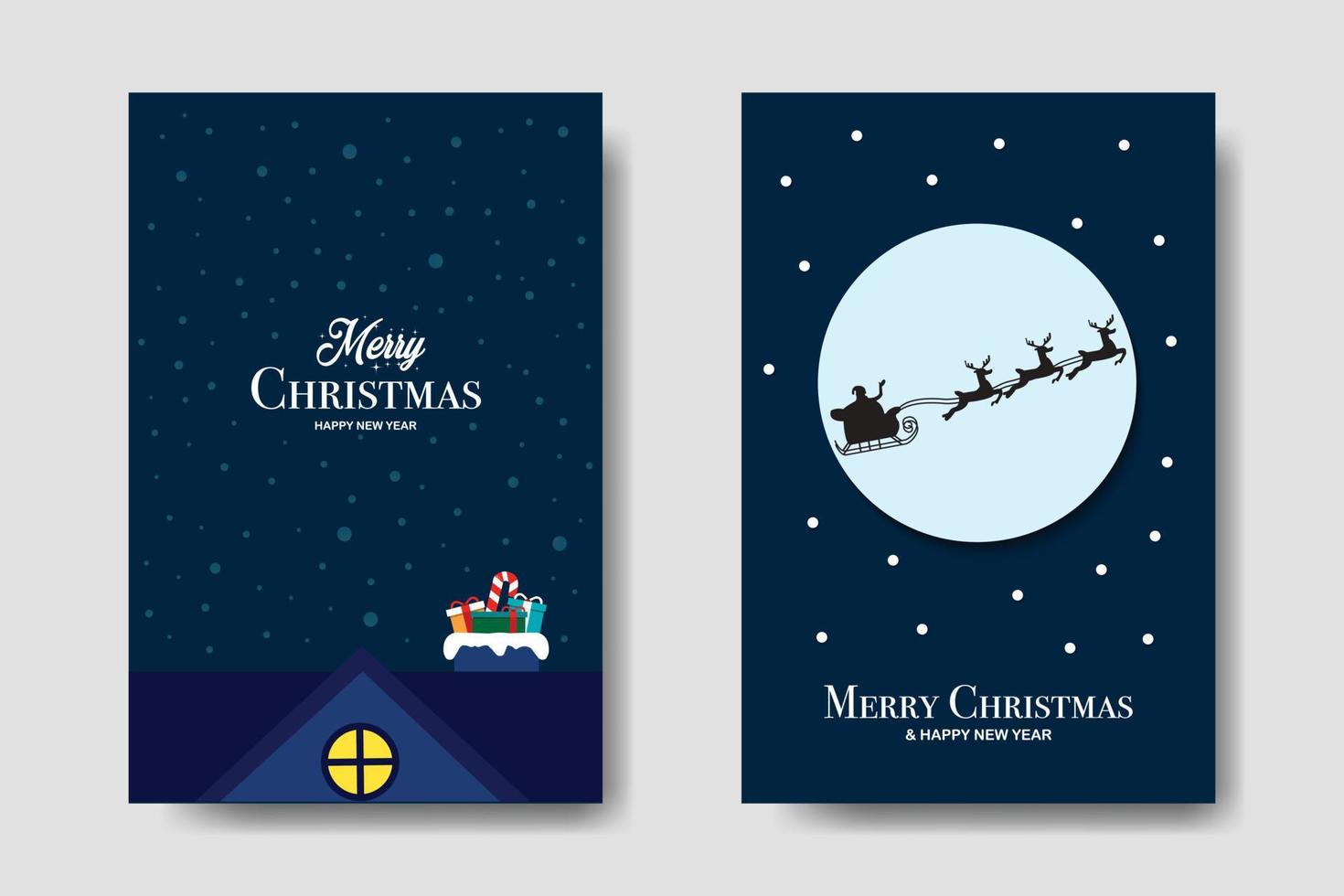 Merry Christmas Flat Template Bundle vector