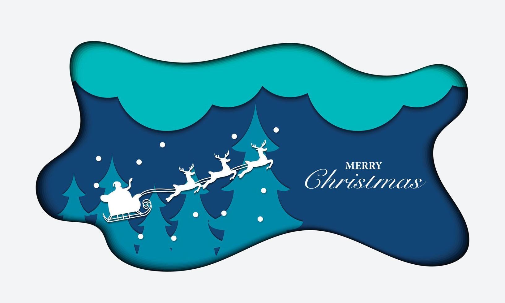 Merry Christmas Paper Style Vector