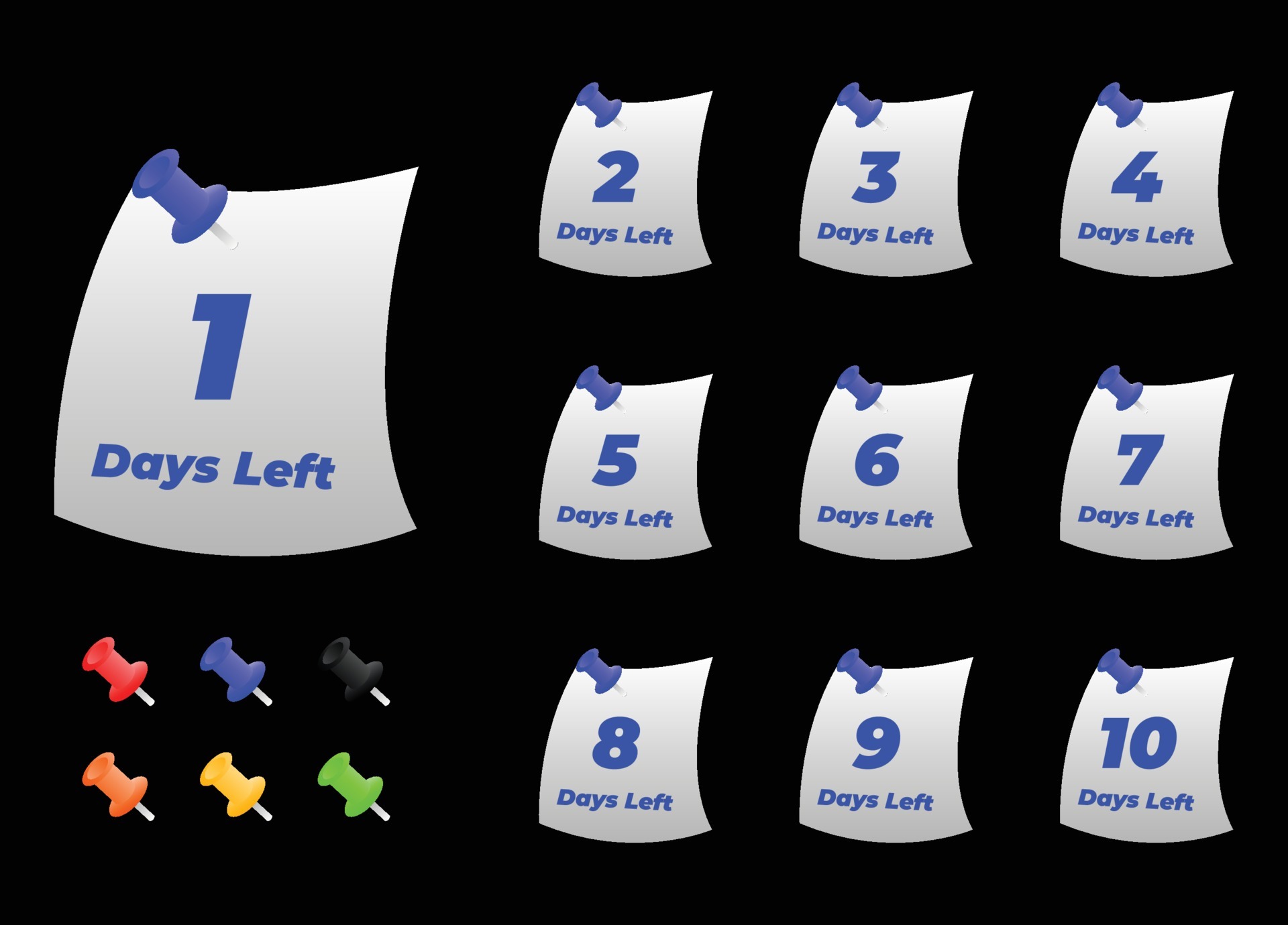 Day left, countdown, timer, count, calendar icon, pin point 4266914