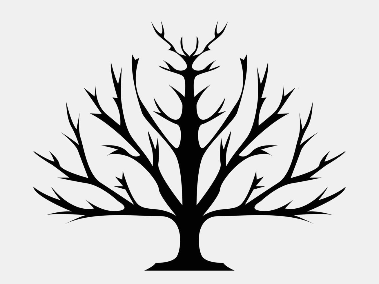 árbol sin hojas, árbol en otoño, rama de árbol, árbol muerto vector