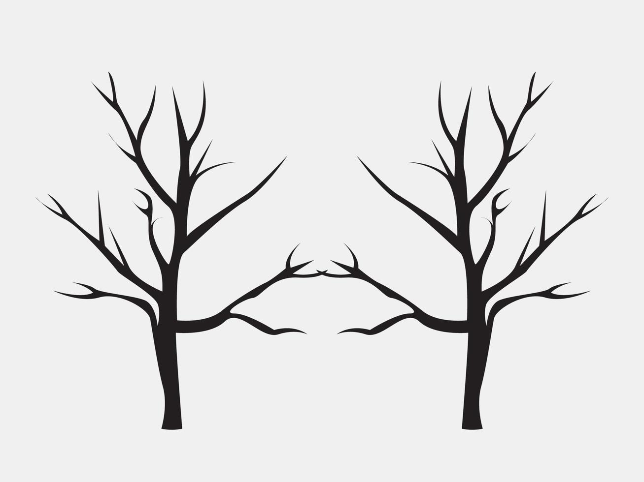 árbol en otoño, rama de árbol, árbol muerto vector