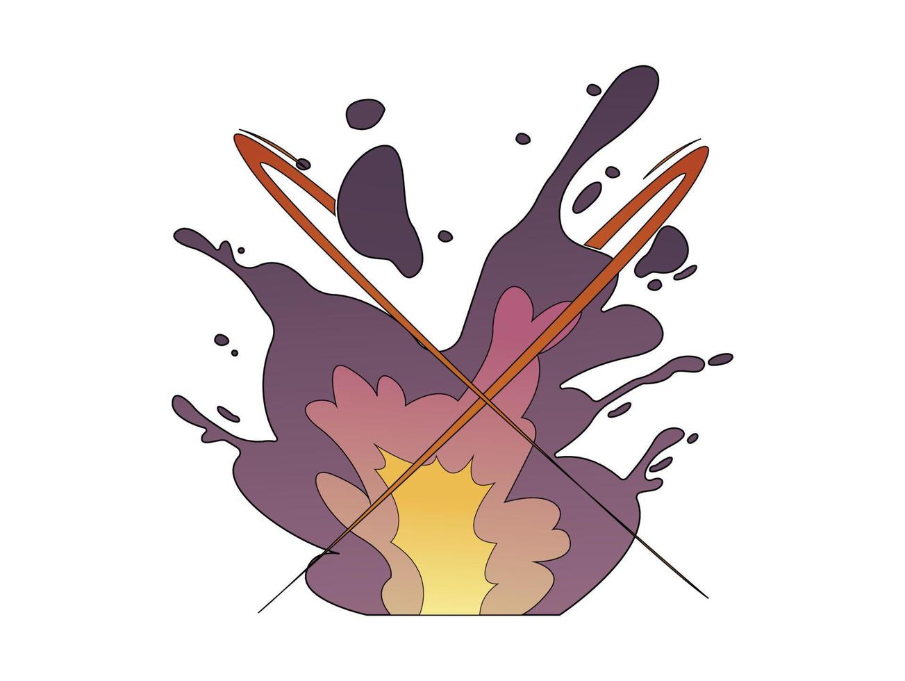 vector design of explosion, cartoon illustration of explosion, bomb