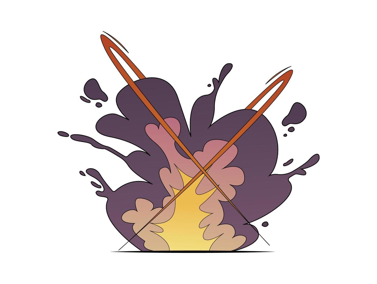 vector design of explosion, cartoon illustration of explosion, explosion bomb