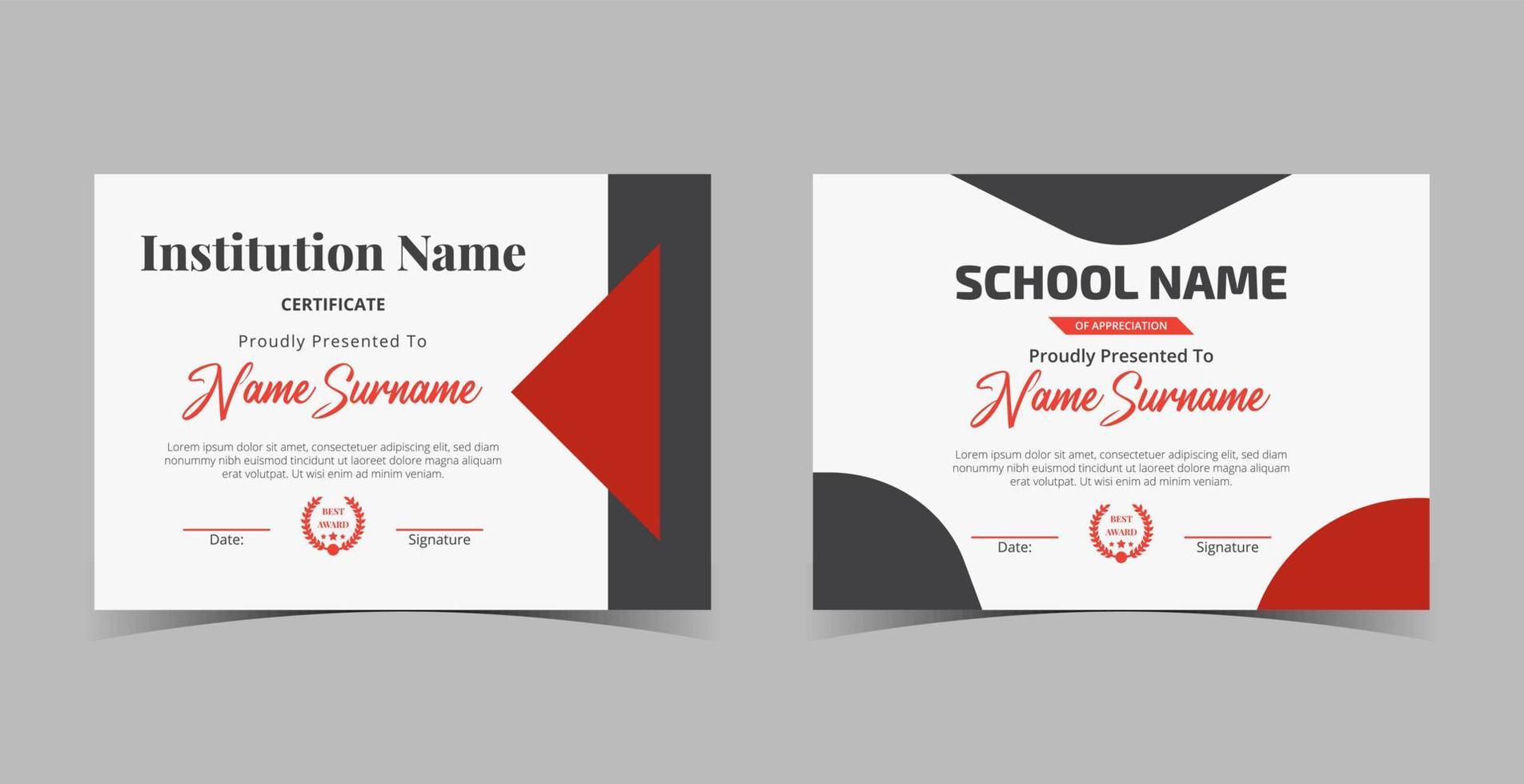 Certificate of Appreciation template, certificate of achievement, awards diploma template vector