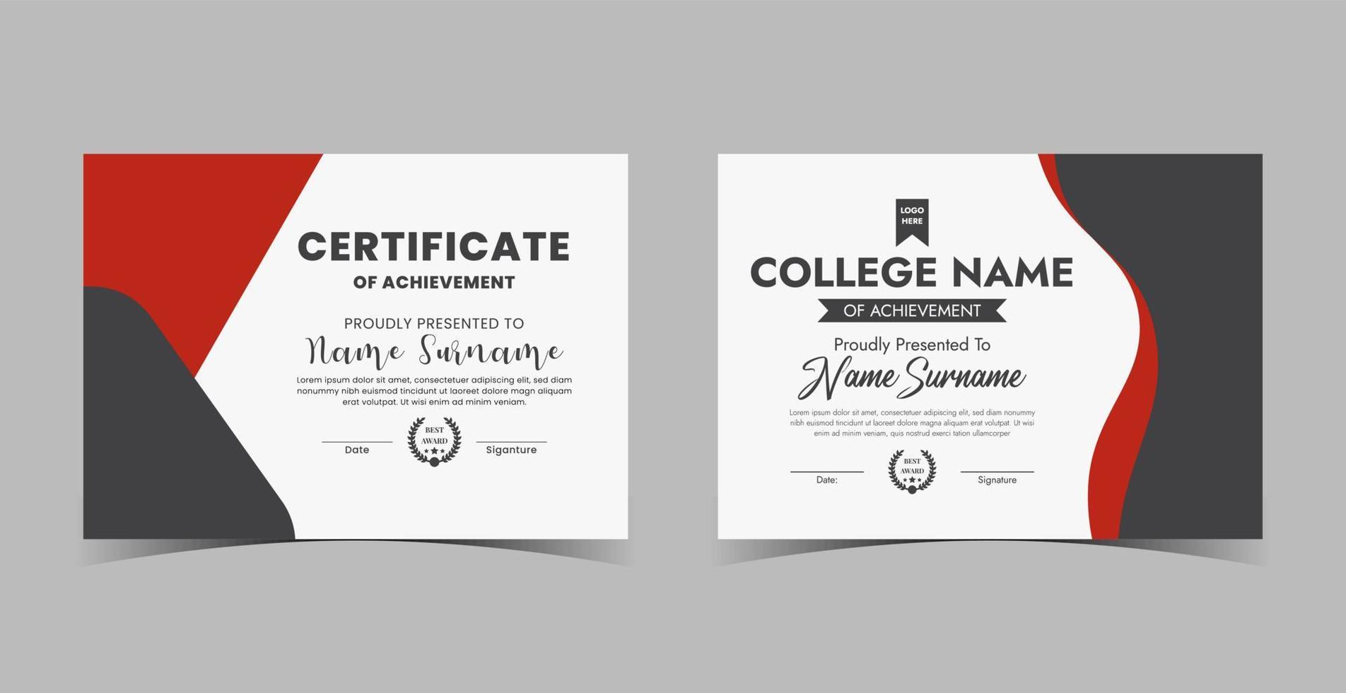 Certificate of Appreciation template, certificate of achievement, awards diploma template vector