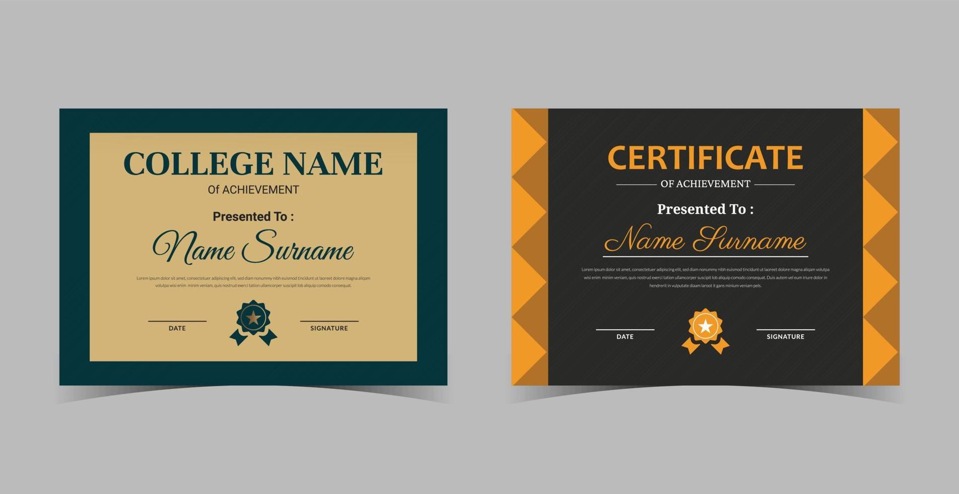 Certificate of Appreciation template, certificate of achievement, awards diploma template vector