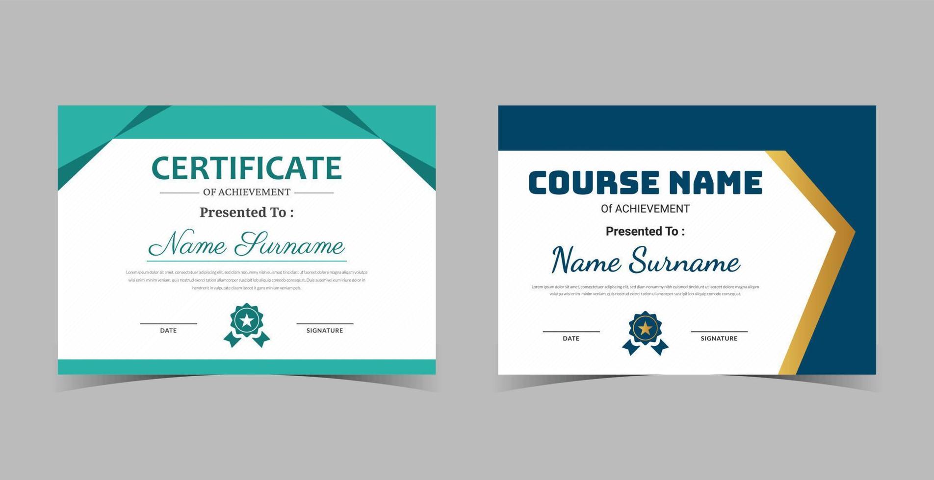 Certificate of Appreciation template, certificate of achievement, awards diploma template vector