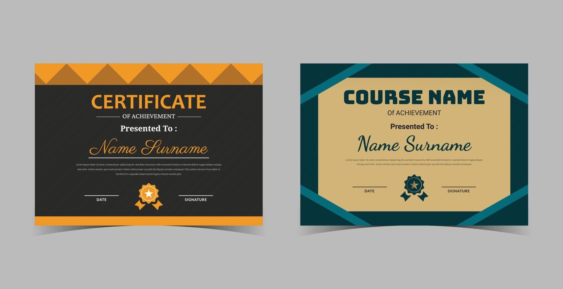 Certificate of Appreciation template, certificate of achievement, awards diploma template vector