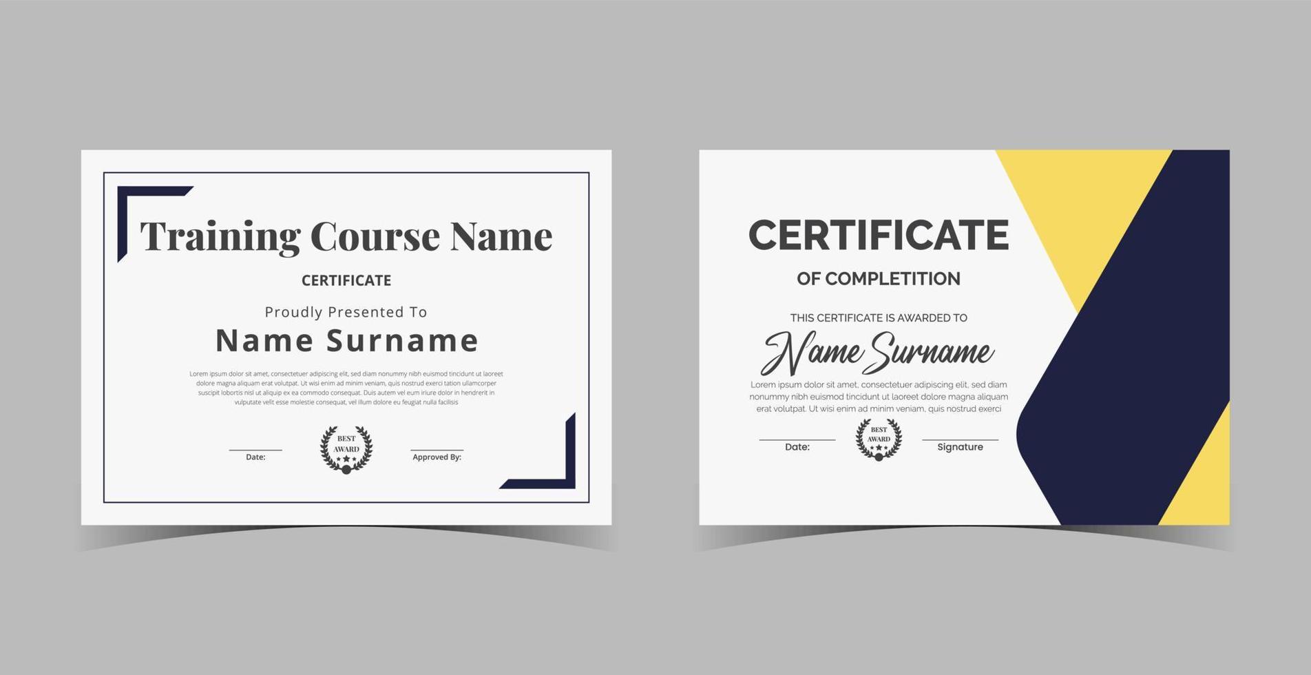 Certificate of Appreciation template, certificate of achievement, awards diploma template vector