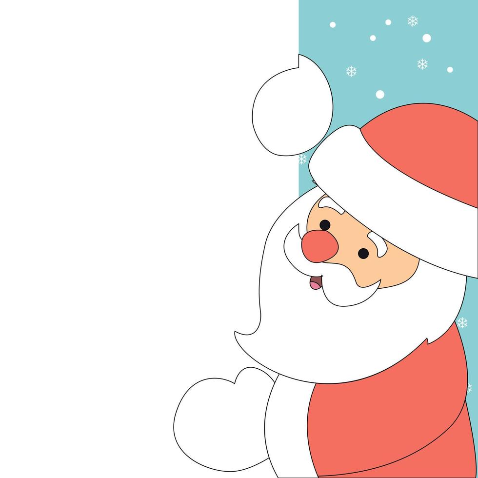 feliz navidad tarjeta de dedicación con santa claus vector