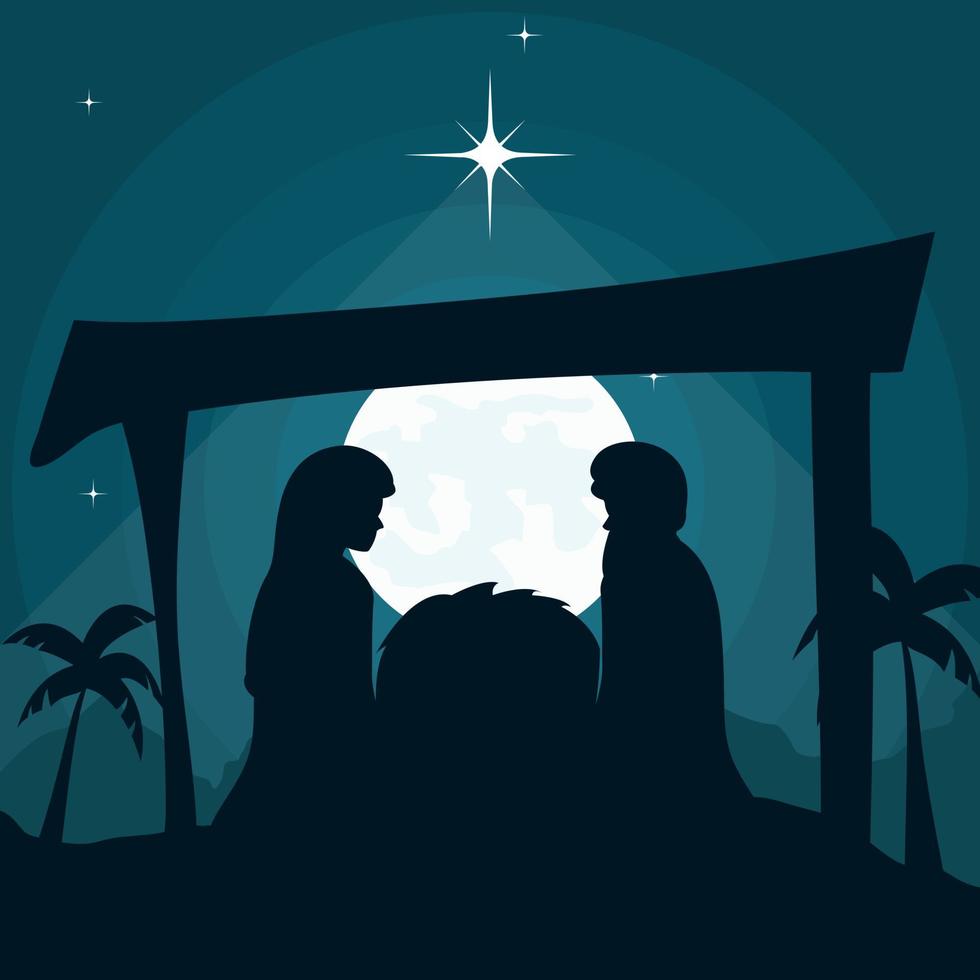 background with little christmas nativity scene and star of david on transparent background vector