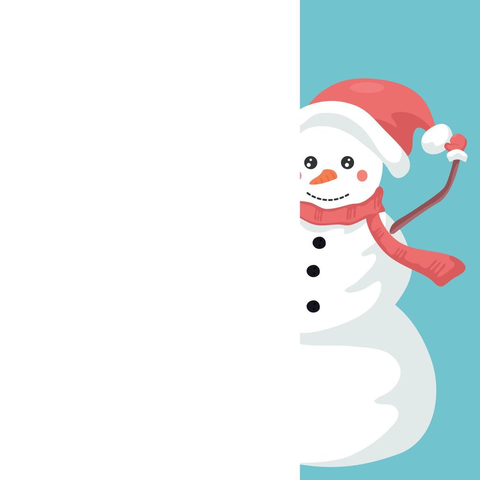 Snowman card for dedication in Merry Christmas vector