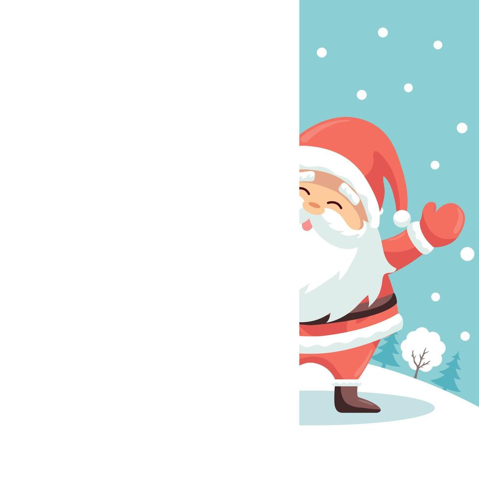 Santa claus merry christmas greeting card vector
