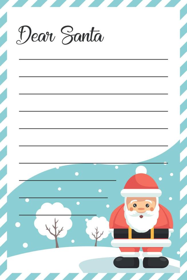 Message letter card for Santa Claus at Christmas vector