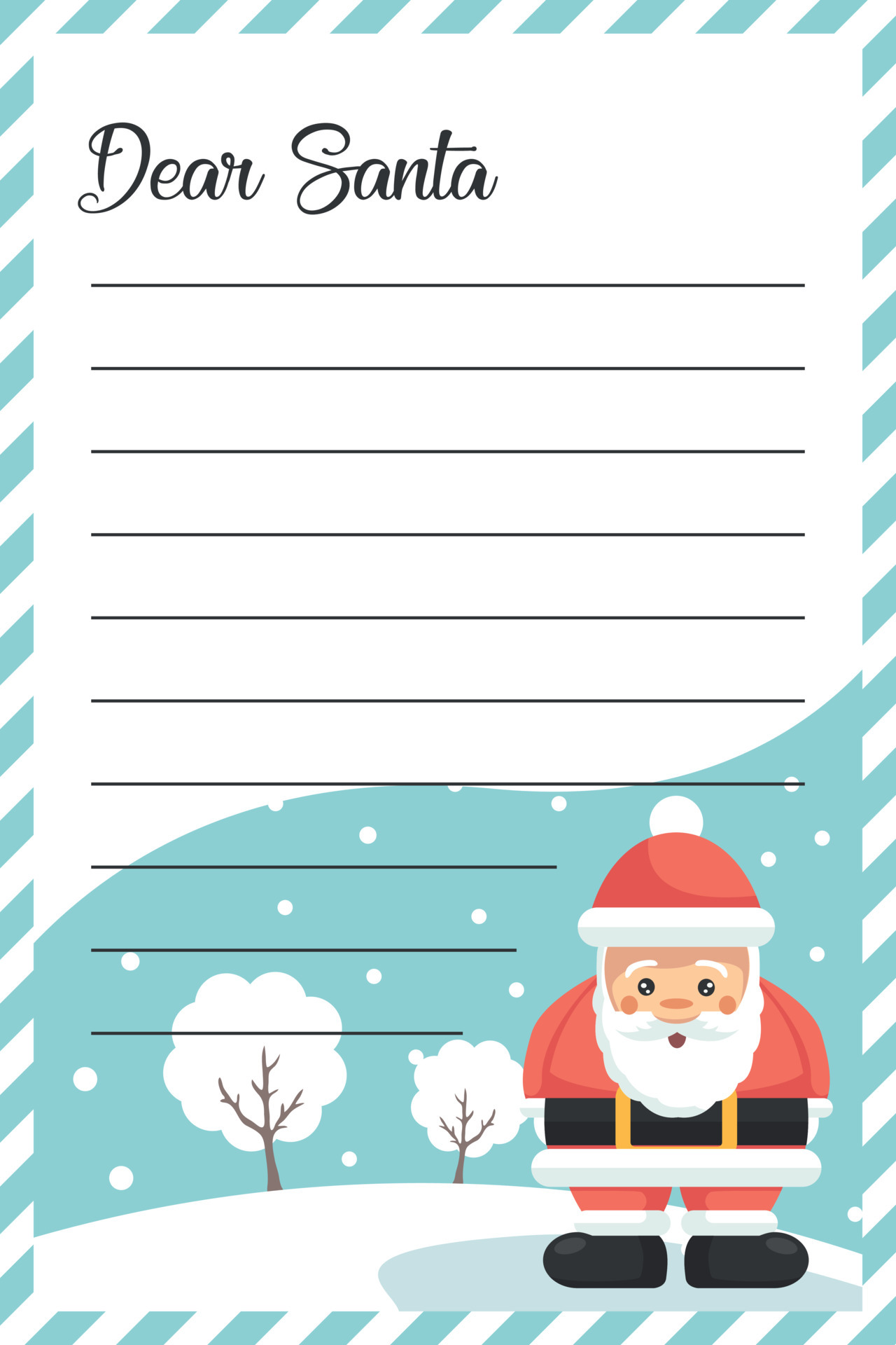 Cartas Para Santa Claus Message letter card for Santa Claus at Christmas 4267130 Vector Art at  Vecteezy