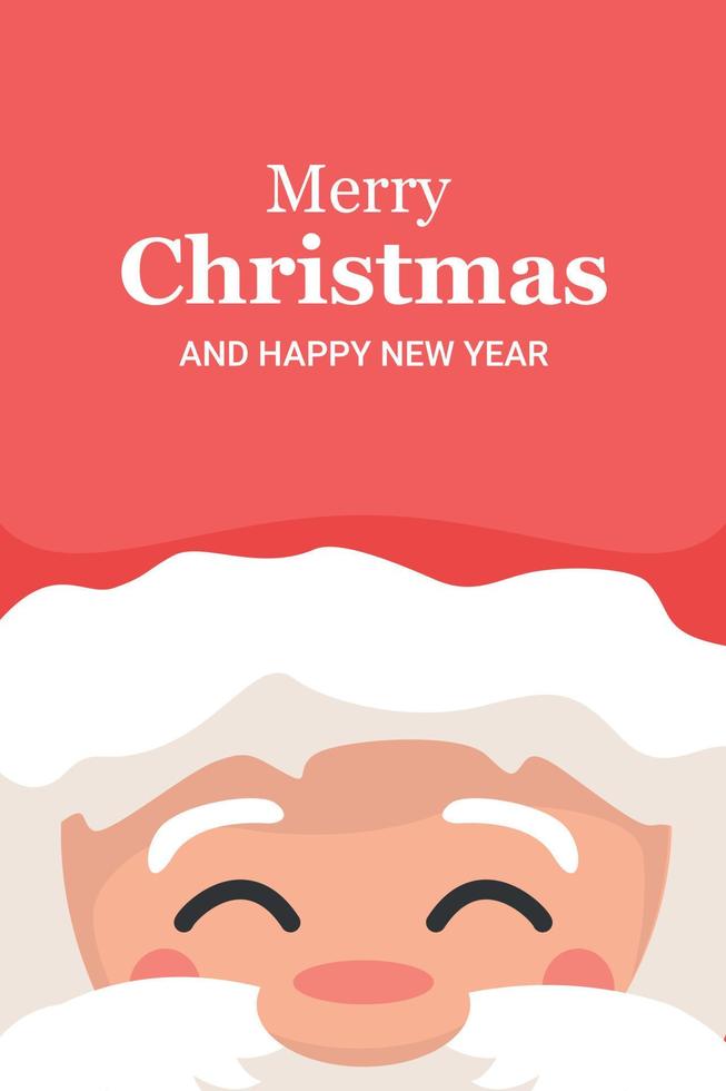 diseño de tarjeta de navidad de cara de santa claus vector