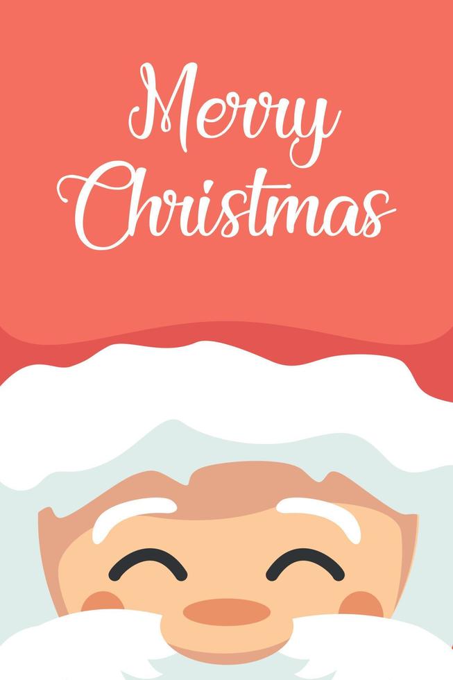 Santa claus face christmas greeting card vector