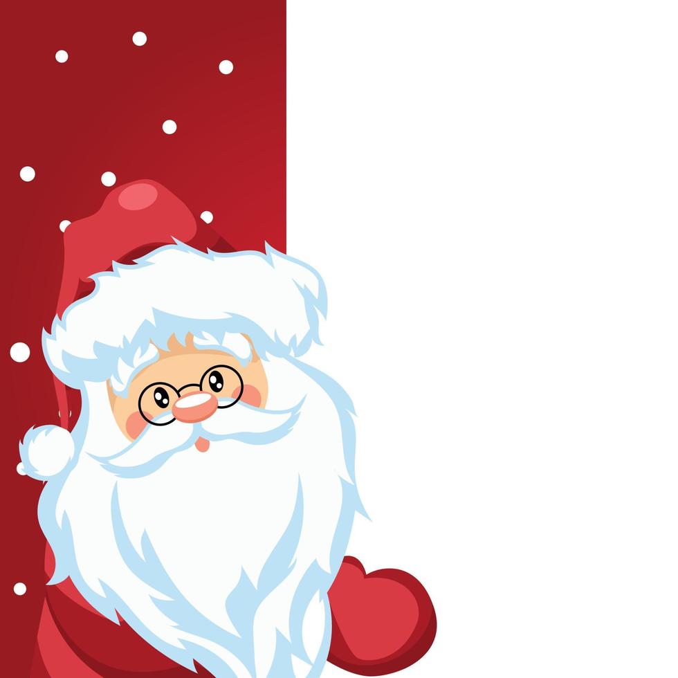 tarjeta de navidad con santa claus sonriente vector