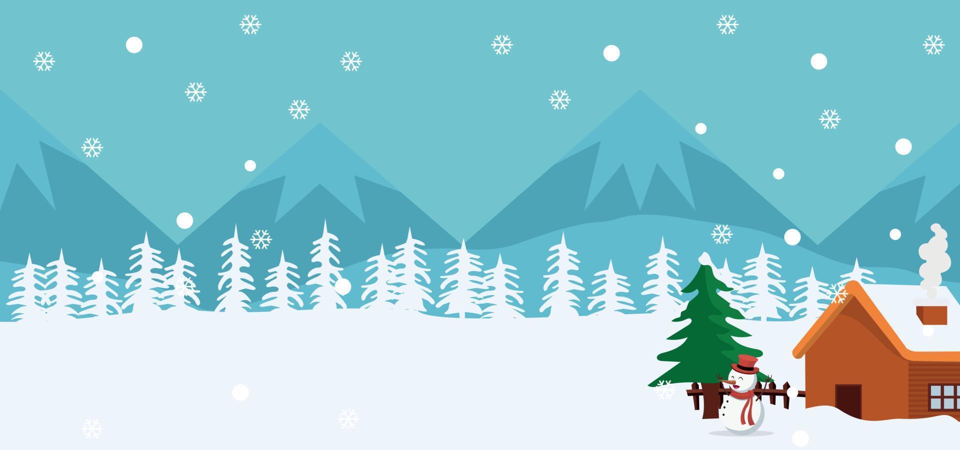 Christmas winter landscape in the mountains vector