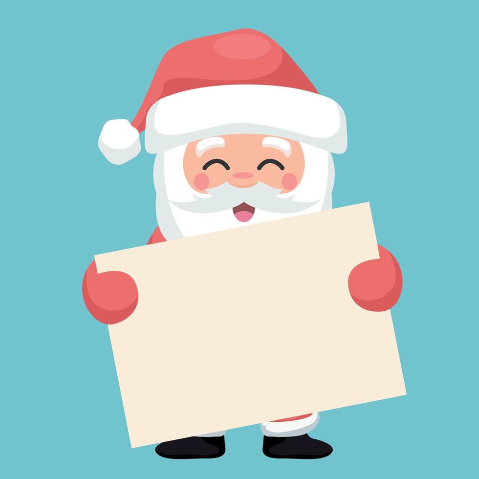 Santa Claus with poster for dedication of Merry Christmas vector