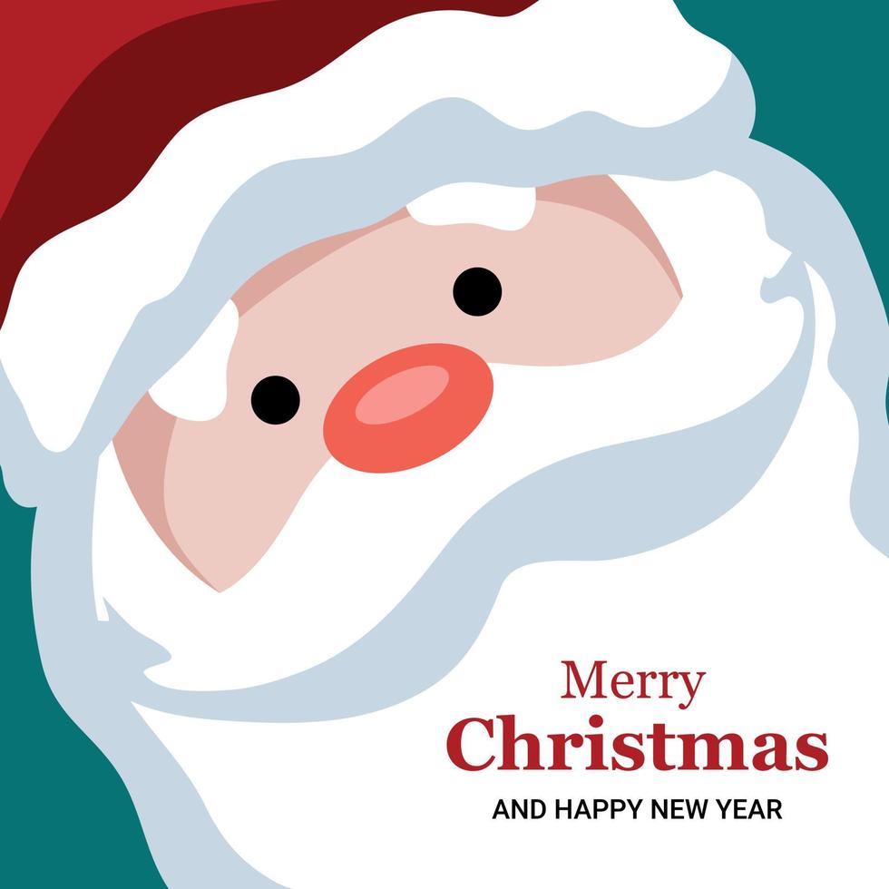 diseño de tarjeta de feliz navidad de vector de santa claus