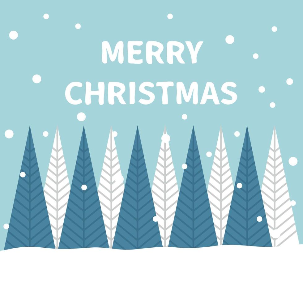 feliz navidad, tarjeta, de, navidad, árboles, en, invierno, nieve vector