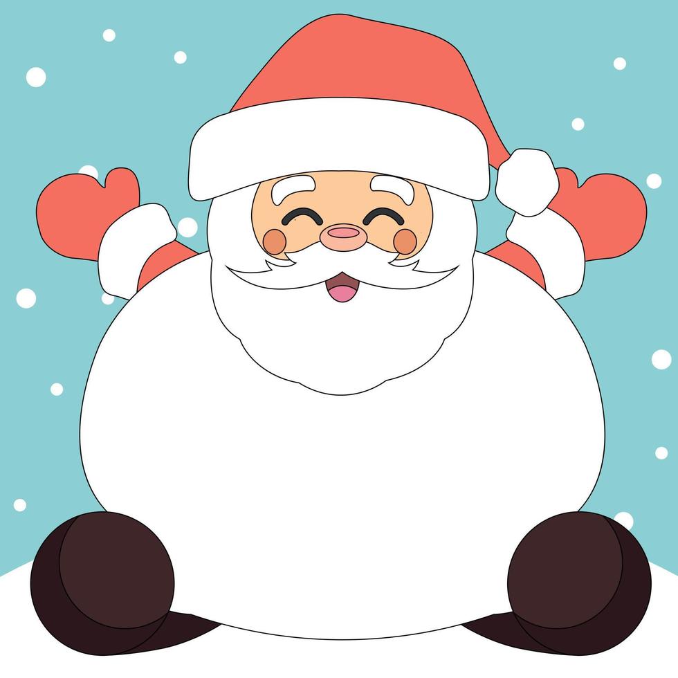 feliz navidad tarjeta de santa claus para vector de dedicación