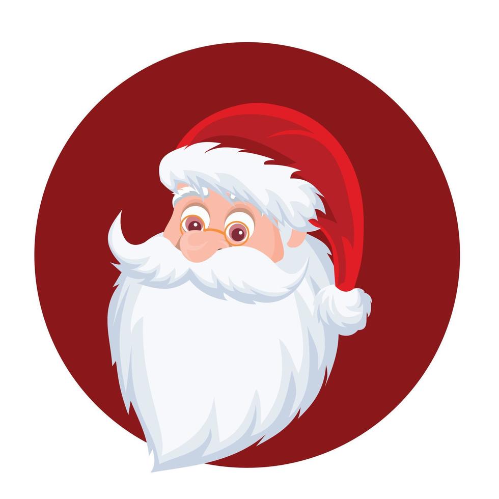 Santa claus face cartoon at christmas vector