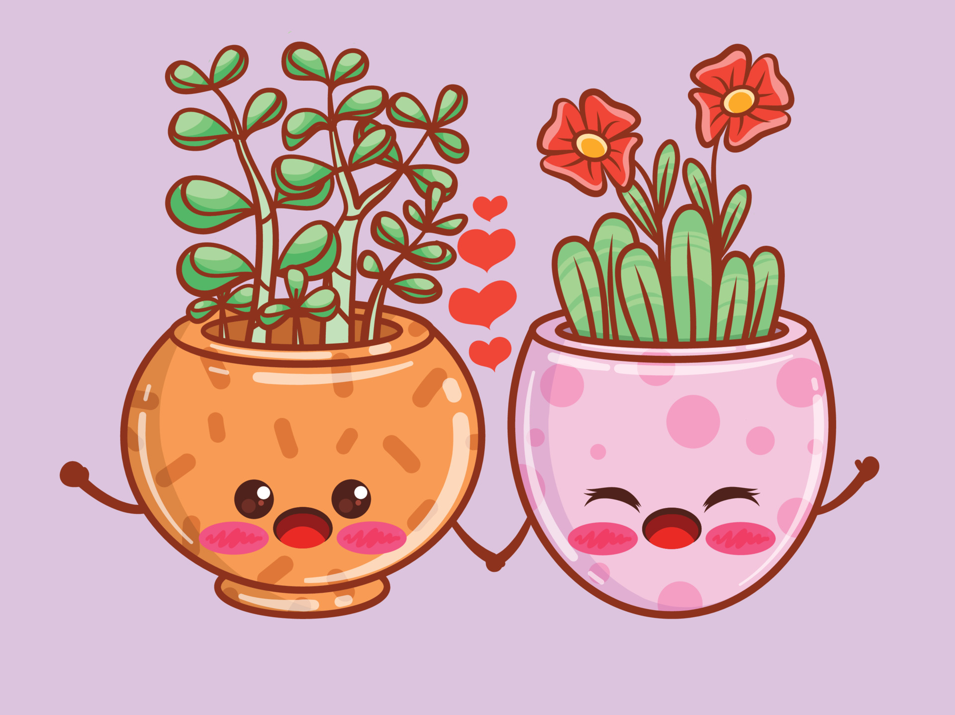 cute summer flower pot cartoon characters and illustrations. couple concept. 4267293 Vector Art at Vecteezy cute summer flower pot cartoon characters and illustrations. couple concept. 4267293 Vector Art at Vecteezy